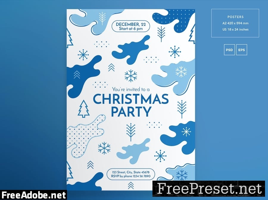 Christmas Party Flyer and Poster Template GEH9EN