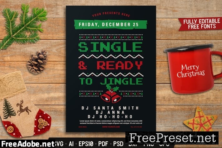 Christmas Party Flyer Brochure 7BHTLF9