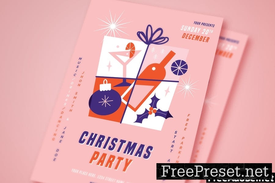 Christmas Party Flyer + Social Media 4VXV95U