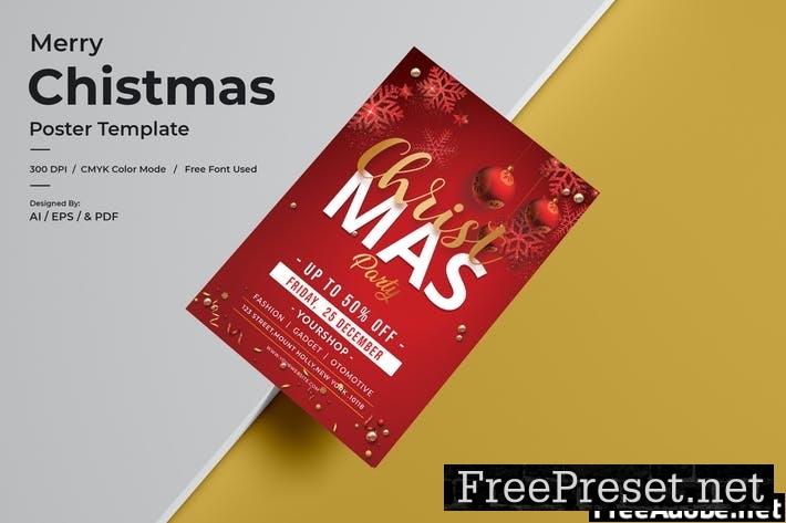 Christmas Poster Template TF3UWMX