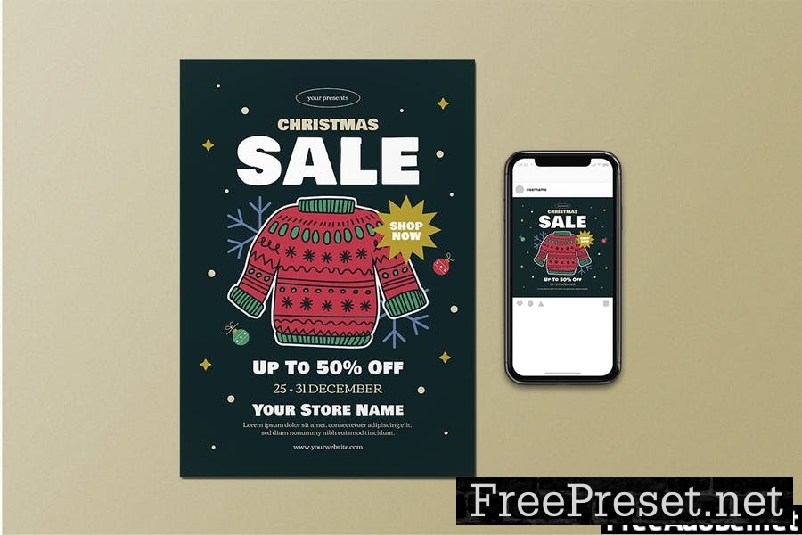 Christmas Sale Flyer Set