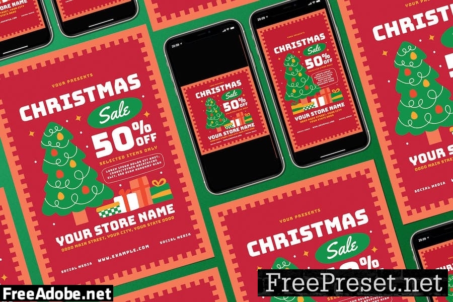 Christmas Sale Flyer Set