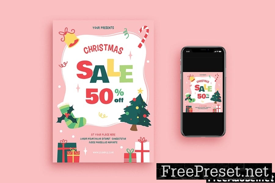 Christmas Sale Flyer + Social Media