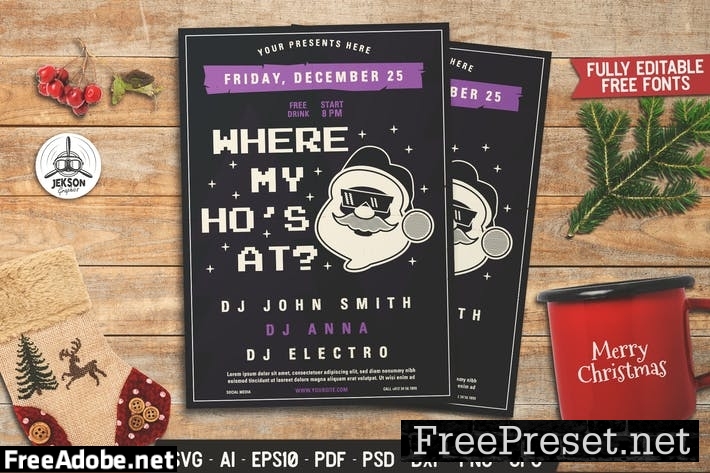 Christmas Santa Party Flyer WDNEAHQ