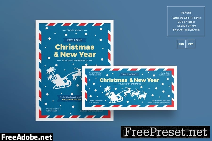 Christmas Travel Agency Flyer and Poster Template