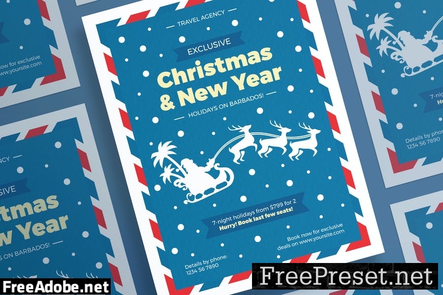 Christmas Travel Agency Flyer and Poster Template