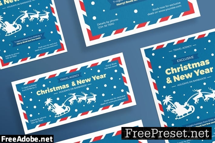 Christmas Travel Agency Flyer and Poster Template D47KWT