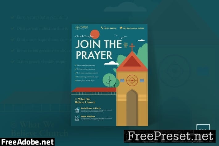 Church Poster PSD Template GFXUXY3