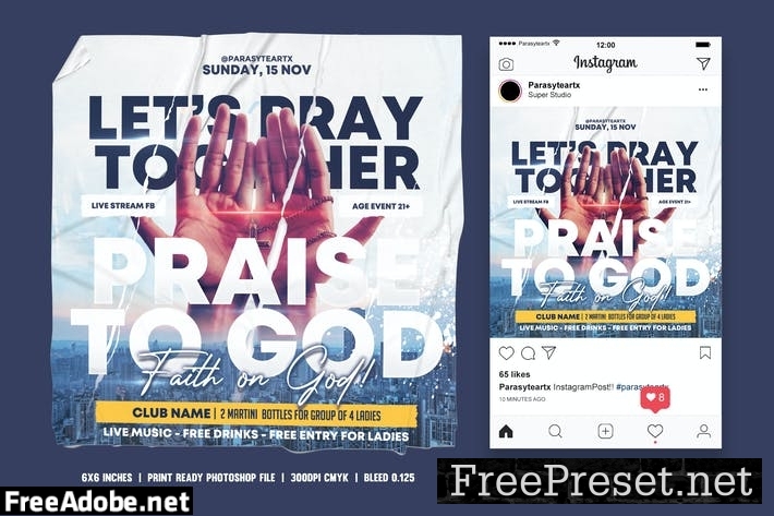 Church Square Flyer & Instagram Post 79P8Y46