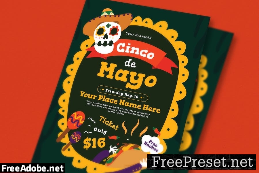 Cinco De Mayo Flyer Set 78HE5AG