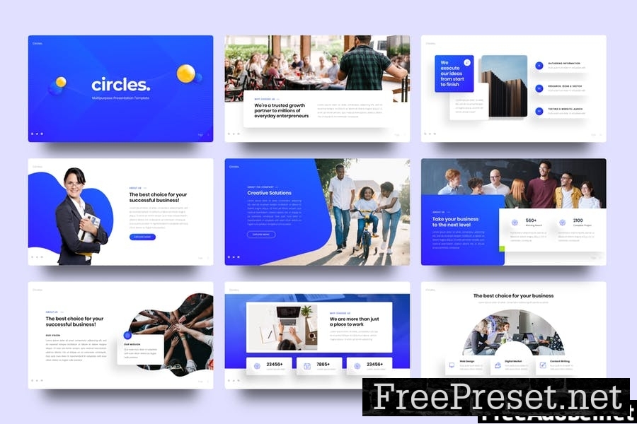 Circles - Business PowerPoint Template NR3443S