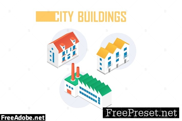 City buildings - colorful isometric elements ZCU9P3L