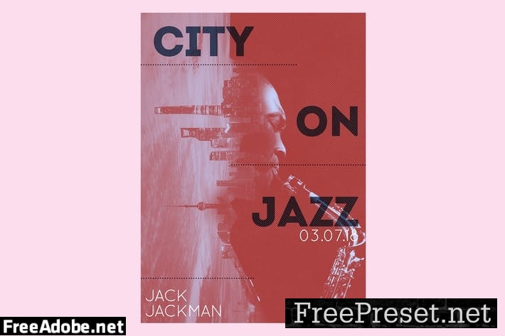 City on Jazz Flyer Poster MLTZG4