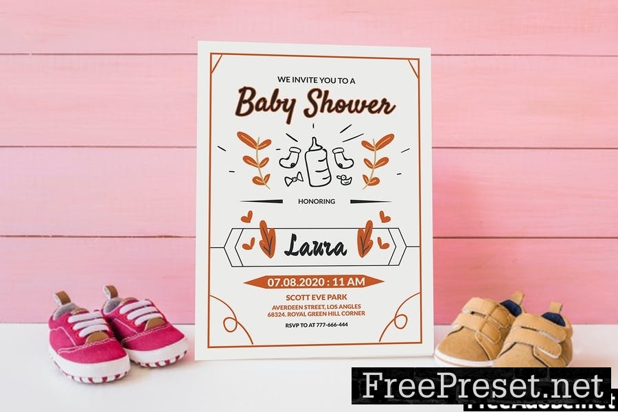 Classic Black White - Baby Shower Invitation