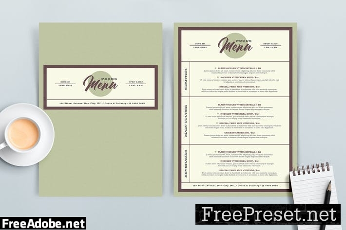 Classic Food Menu Template WFVF3EZ