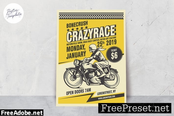 Classic Motorcycle Poster Template ADE362P