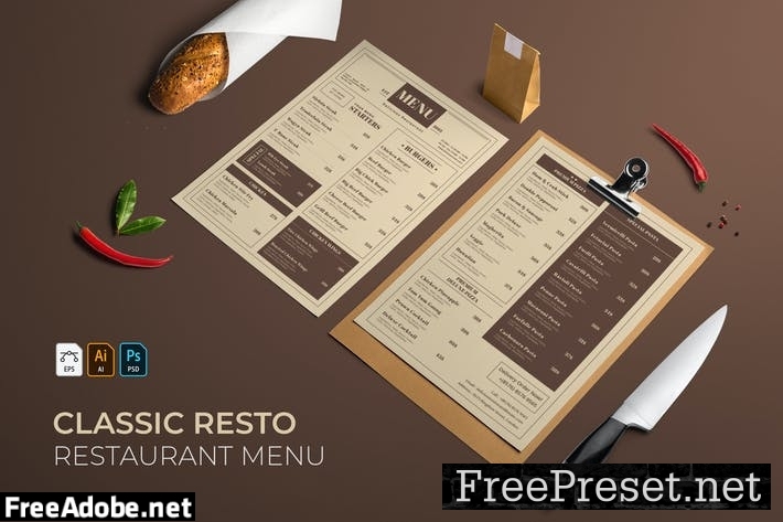 Classic | Restaurant Menu W7SN2J2