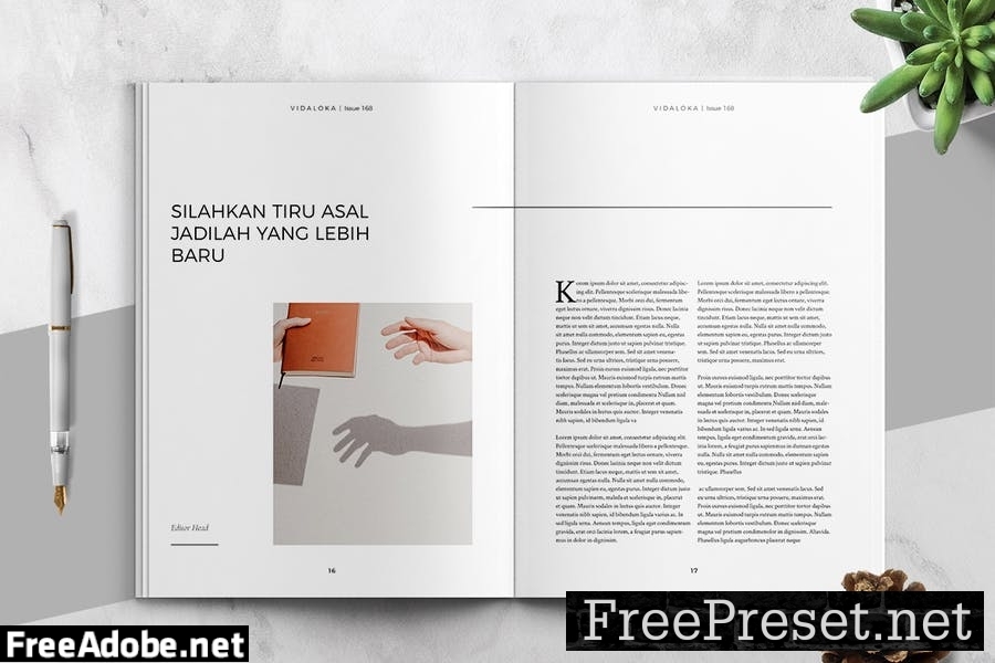 Clean and Minimalist Magazine Template PAPUWMV