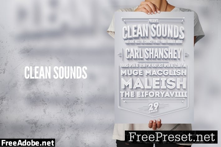 Clean Sounds Flyer Poster X8AB5J