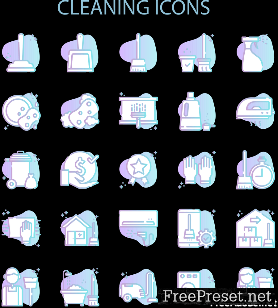 Cleaning Icons Set F5JYCSJ