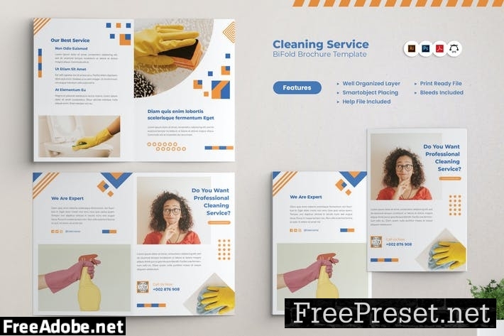 Cleaning Services Bifold Brochure S2FBA7L