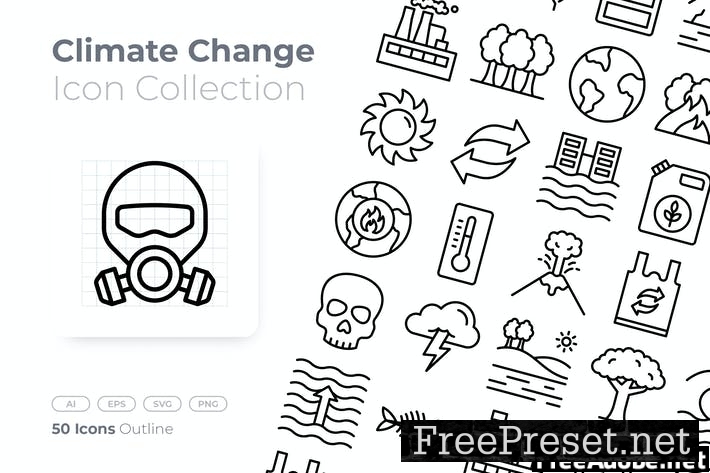 Climate Change Outline Icon 6V7Z33X