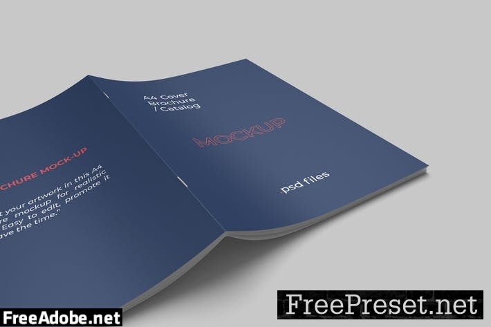 Closeup A4 brochure cover mockup U2QE5YU