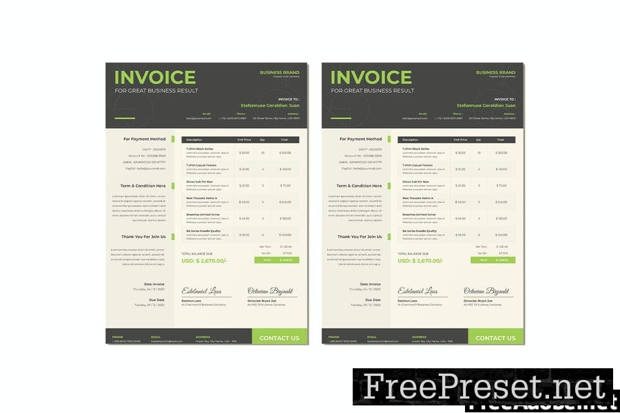 Clothes Business Invoice F9UZGCV