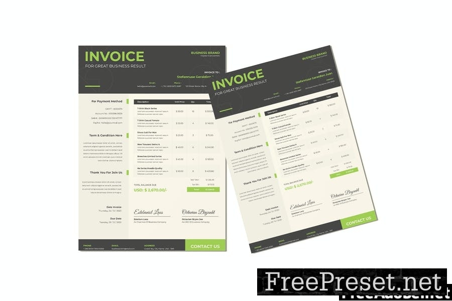 Clothes Business Invoice F9UZGCV