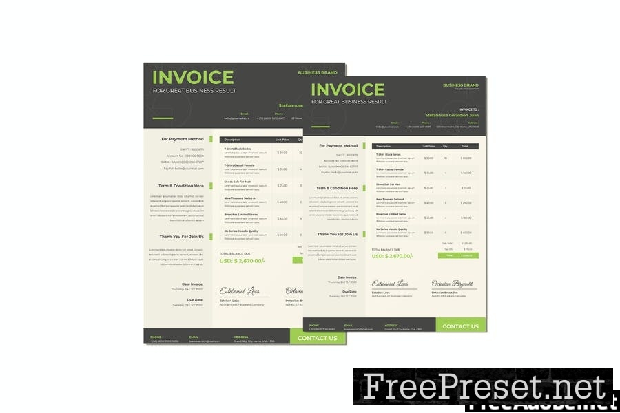 Clothes Business Invoice F9UZGCV