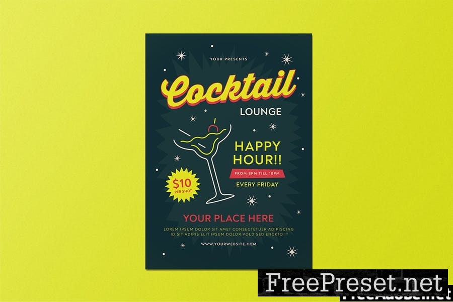 Cocktail Happy Hour Flyer Set