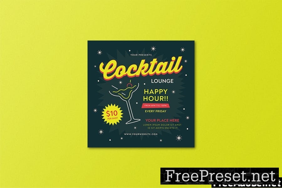 Cocktail Happy Hour Flyer Set