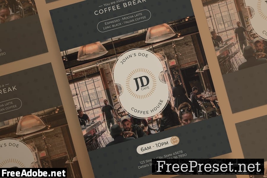 Coffee Bar Flyer and Poster Template 62HDTH