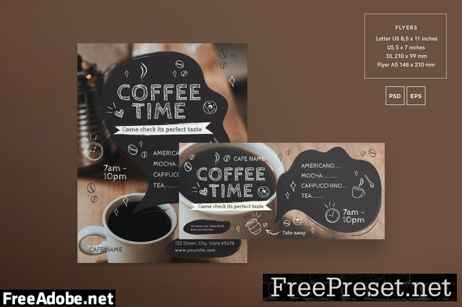 Coffee Cafe Flyer and Poster Template 467LAC