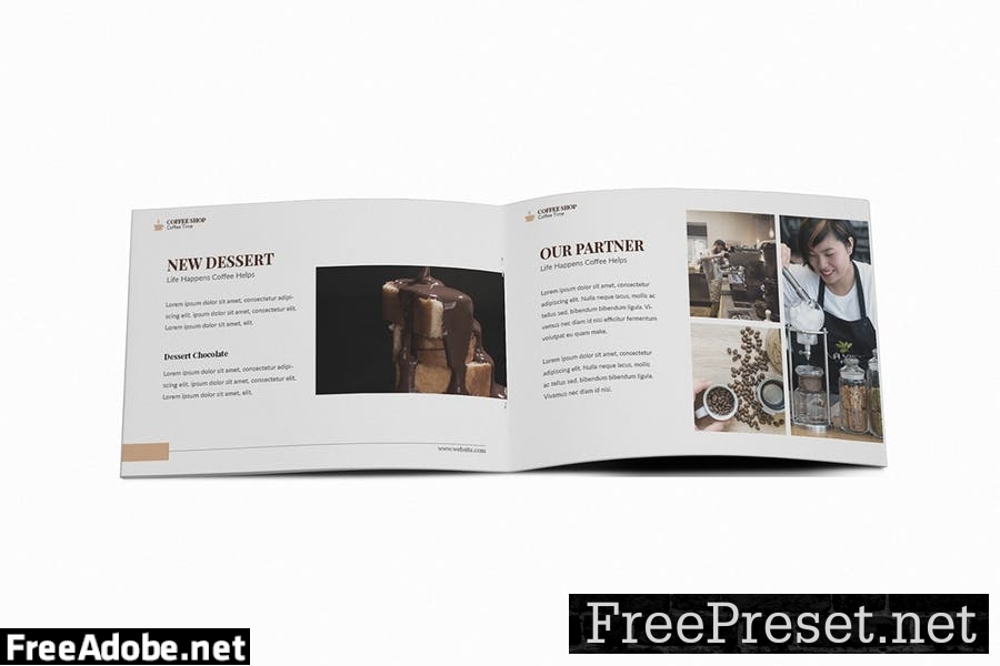 Coffee Shop A5 Brochure Template ETS3E8M