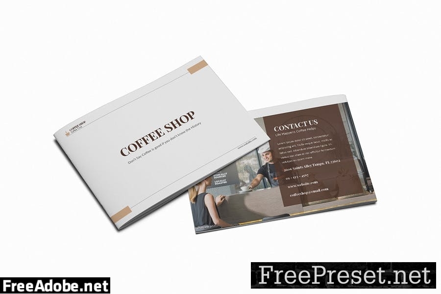 Coffee Shop A5 Brochure Template ETS3E8M