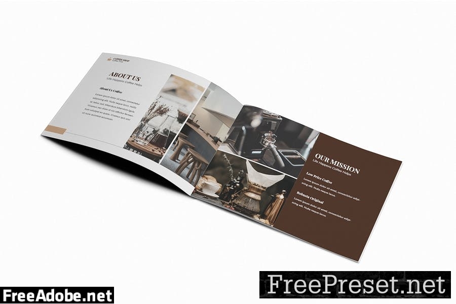 Coffee Shop A5 Brochure Template ETS3E8M