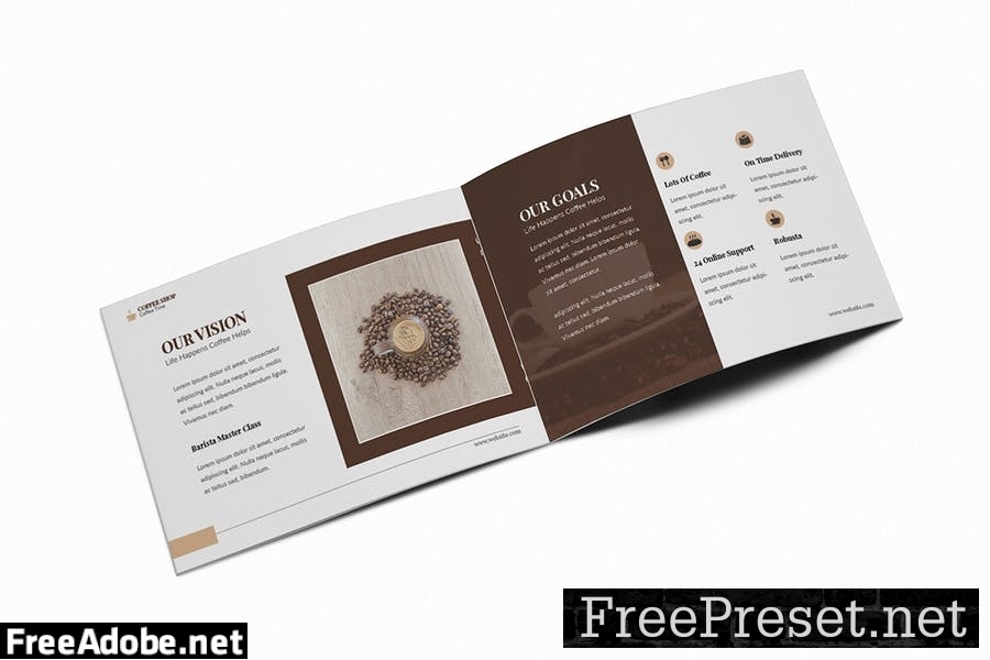 Coffee Shop A5 Brochure Template ETS3E8M