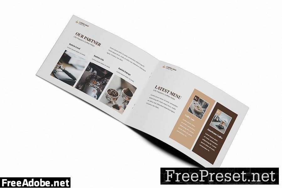 Coffee Shop A5 Brochure Template ETS3E8M