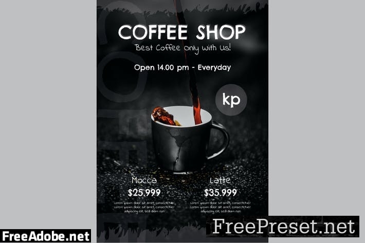 Coffee Shop Flyer AUVZWET