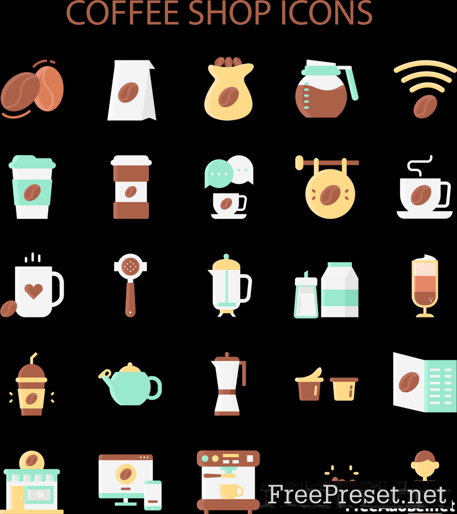 Coffee Shop Icons Set