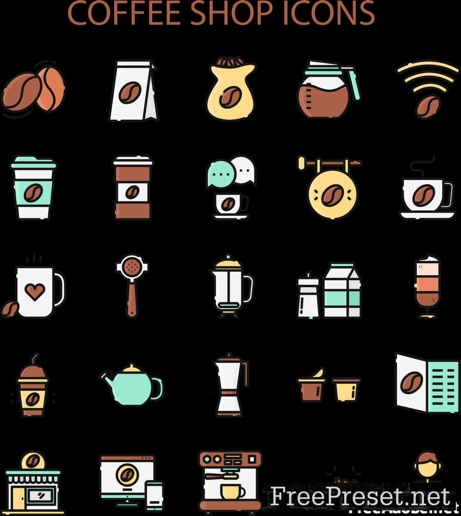 Coffee Shop Icons Set