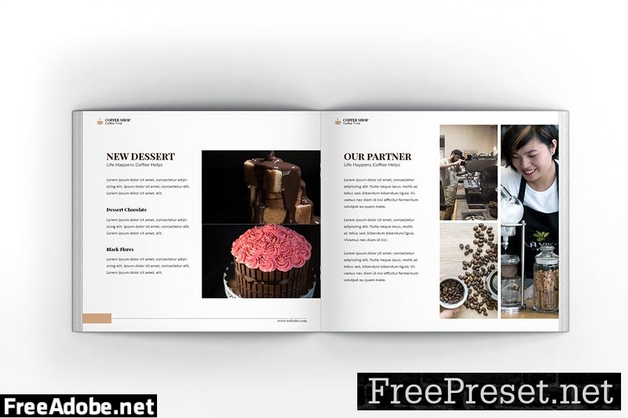 Coffee Shop Square Brochure Template