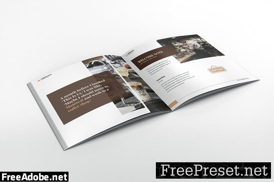 Coffee Shop Square Brochure Template