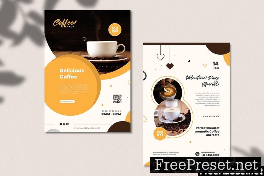 Coffee Shop Valentine Promo Flyer 8QHX6LM