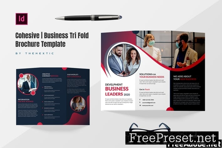 Cohesive | Business Tri Fold Brochure Template T796F7Q