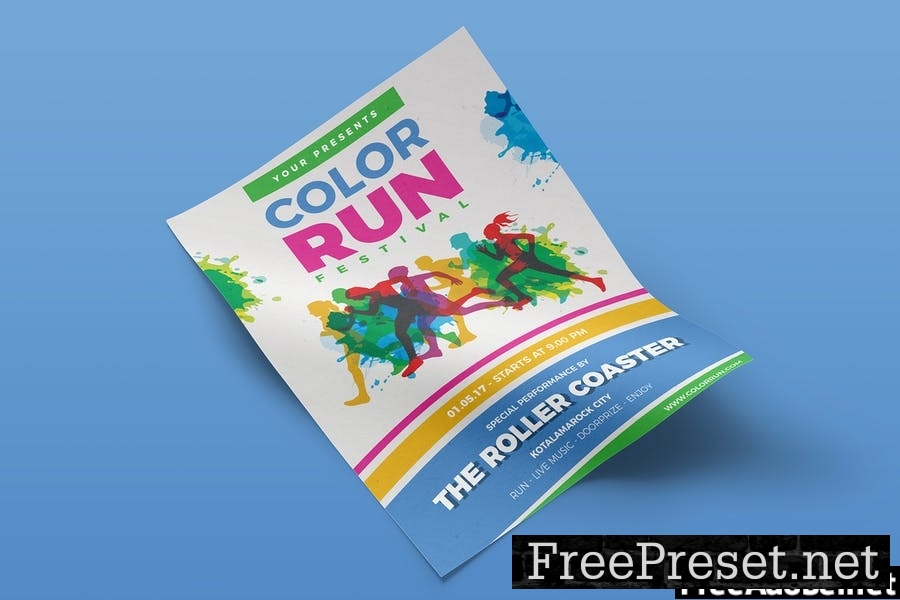 Color Run Festival Flyer Template Vol. 01