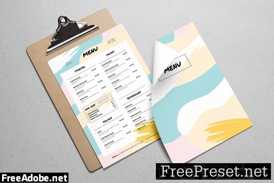 Colored Menu Template