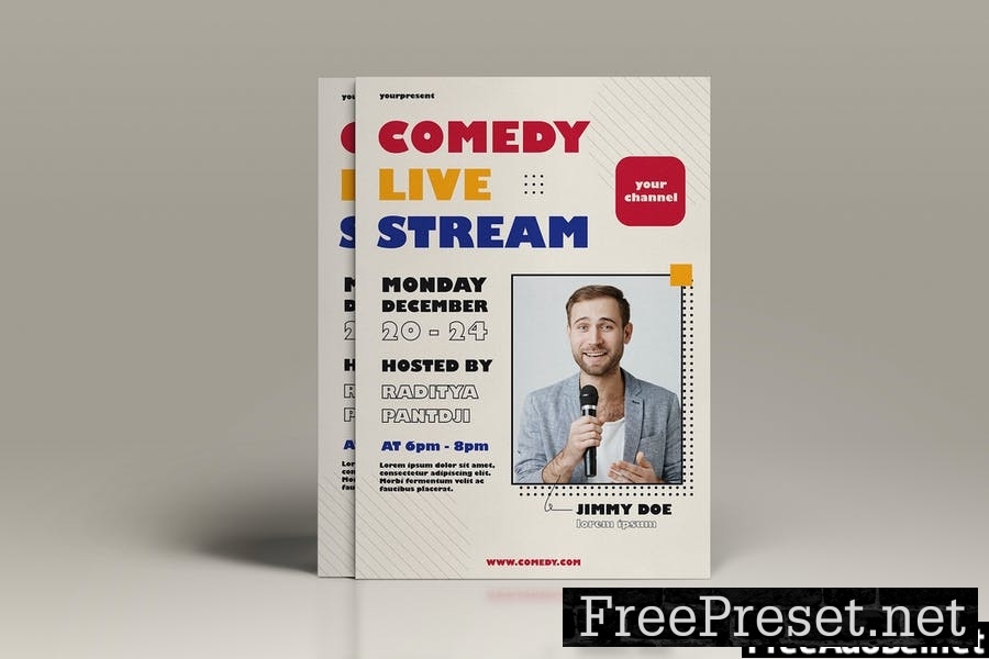 Comedy Live Stream Flyer Template Vol. 01 5375G4J