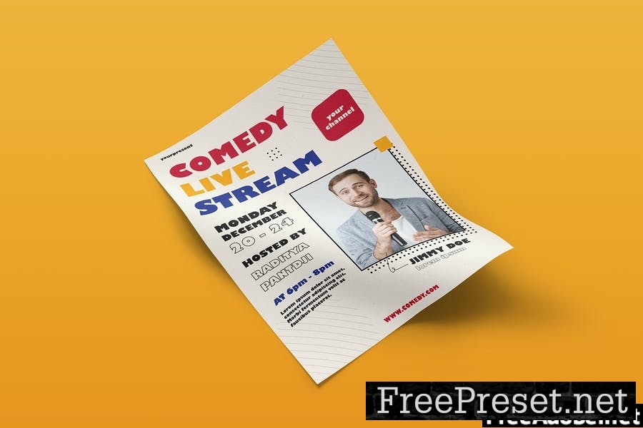 Comedy Live Stream Flyer Template Vol. 01 5375G4J